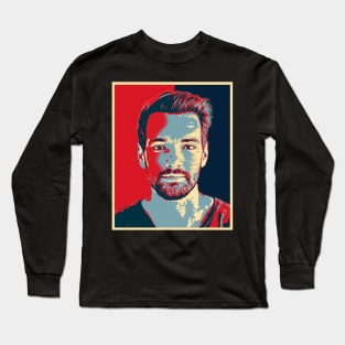 Portrait Man Isolated Hope Popart Long Sleeve T-Shirt